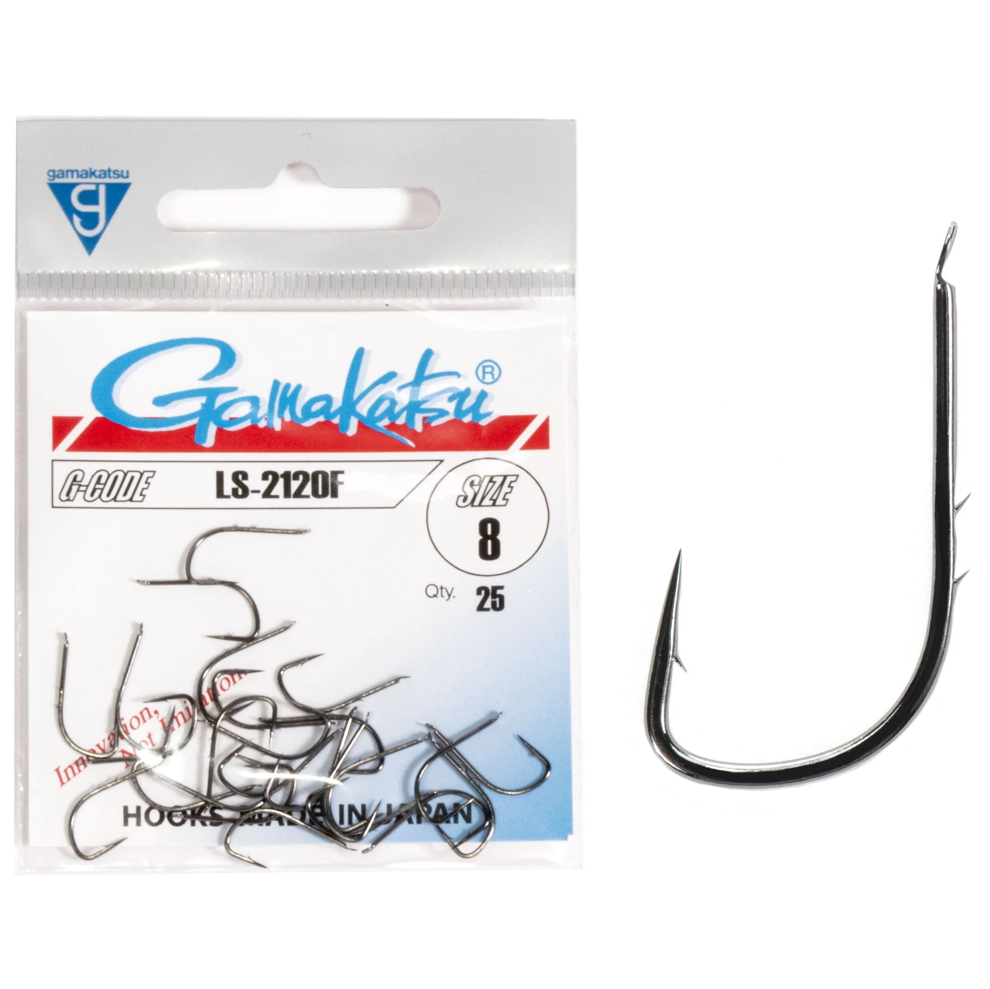 Крючок Одинарный Gamakatsu LS-2120F Hooks Black №8 25 шт    146709-008 — характеристики,  особенности конструкции