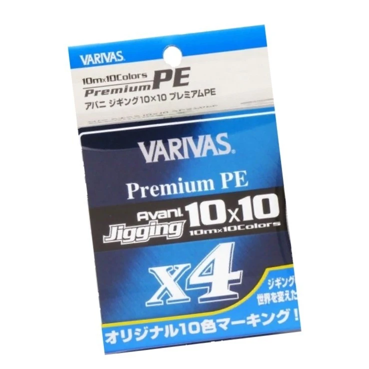 Плетеный шнур Varivas Avani Jigging Premium PE X4 200 м  PE # 1 Multicolor 10x10 0,165 мм — крупный план
	                                    1