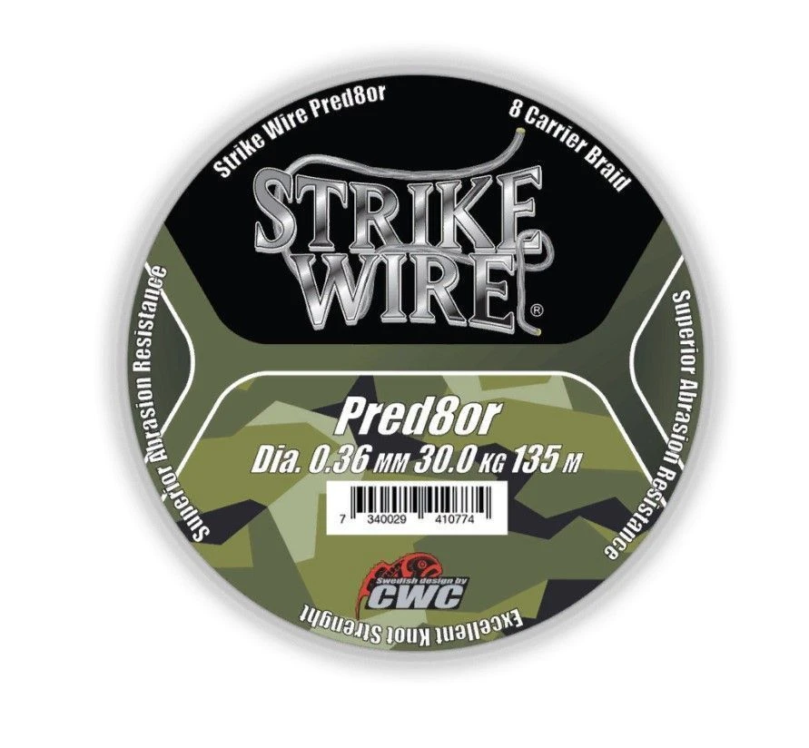 Плетеный шнур CWC Strike Wire Pred8or X8 135 м  PE # 5 Camo (Камуфляж) 0,36 мм   60-P036-01354 — крупный план
	                                    1
