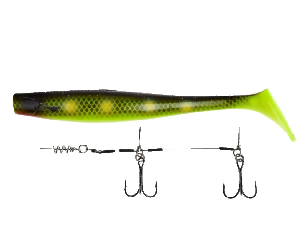 Силиконовая приманка Lucky John Kubira Swim Shad 9.0in 230 мм 1 шт PG21 3D BBS Series + Stinger L  140433SET-PG21 — характеристики,  особенности конструкции