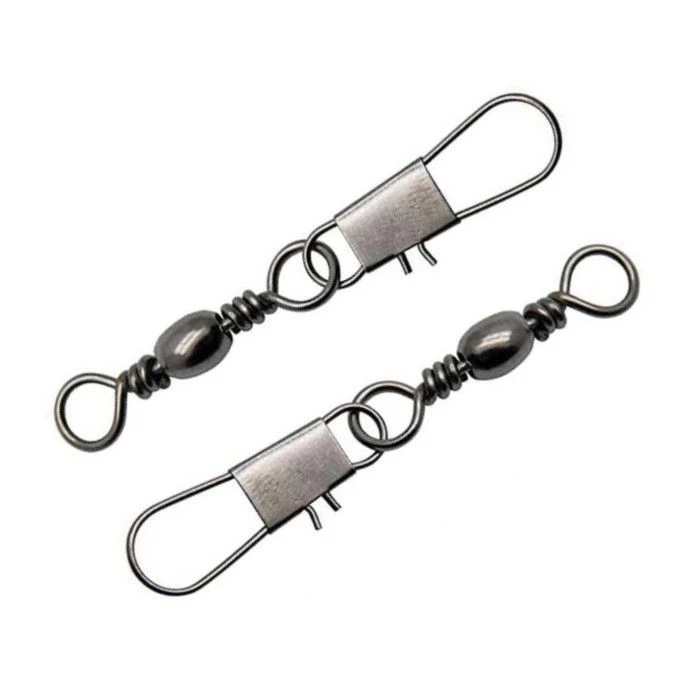 Вертлюг с застежкой Lucky John Barrel And Interlock №010 7 шт Black Pro Series  LJP5103-010 — крупный план
	                                    1