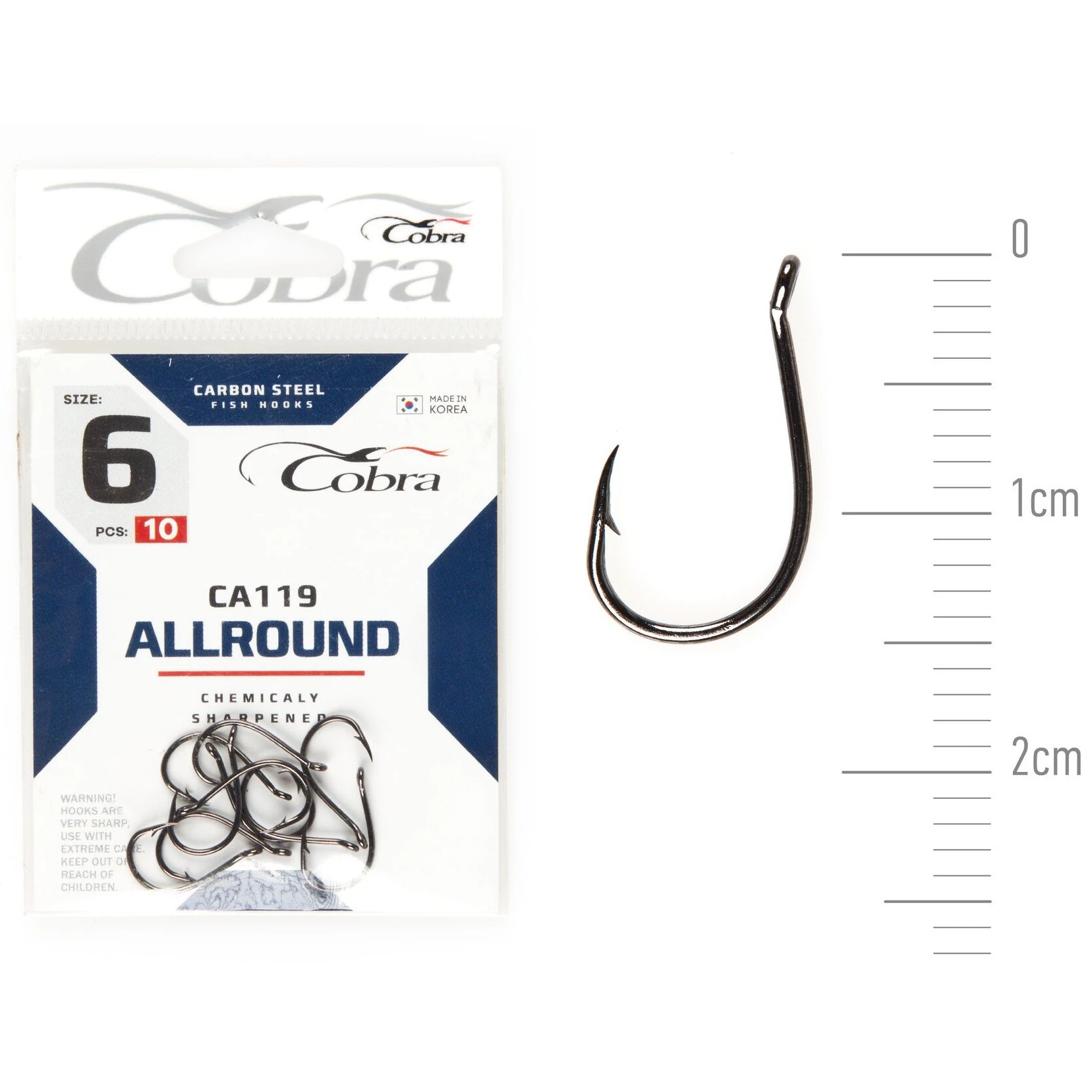 Крючок Одинарный Cobra Allround Hinnu CA119 №6 10 шт    CA119-006 — крупный план
	                                    1