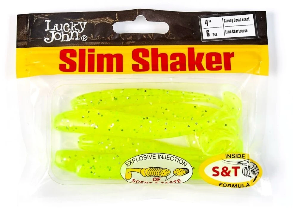 Силиконовая приманка Lucky John Slim Shaker 4in 100 мм 6 шт 071 Pro Series  140183-071 — крупный план
	                                    2