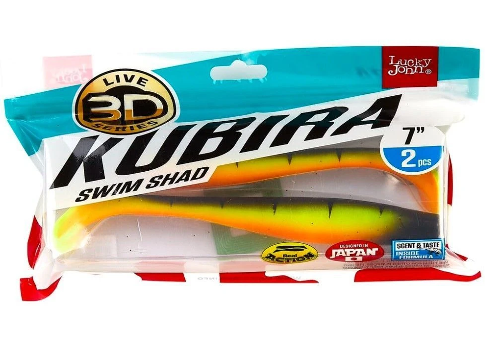 Силиконовая приманка Lucky John Kubira Swim Shad 7.0in 175 мм 2 шт PG14 3D Series  140421-PG14 — крупный план
	                                    2
