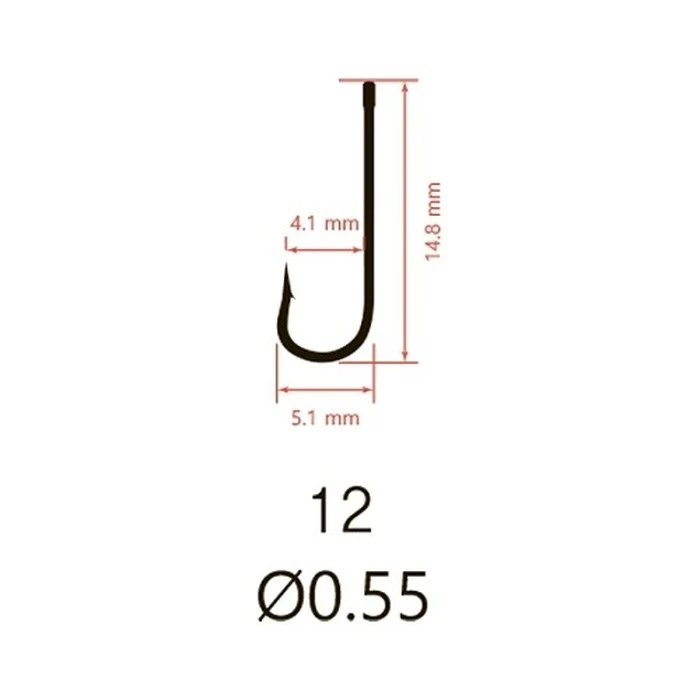 Крючок Одинарный Saikyo KH-9282 Long Shank №12 10 шт BN   KH-9282BN12-10 — крупный план
	                                    2