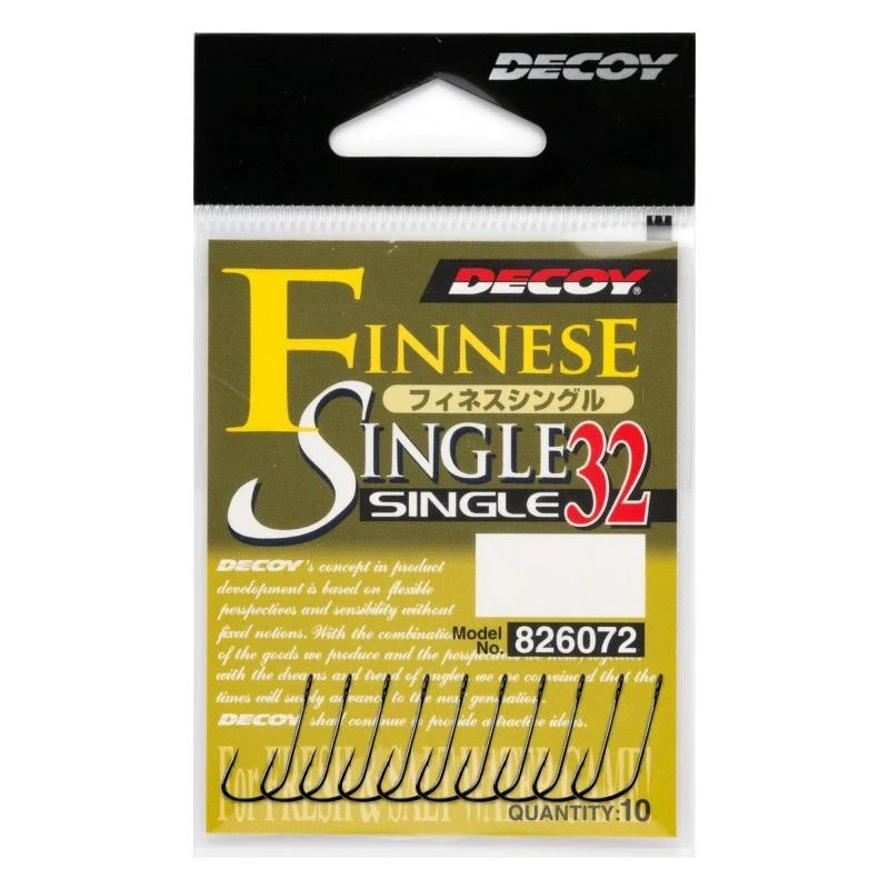 Крючок Одинарный Decoy Single 32 №10 12 шт    SINGLE 32 #10 — крупный план
	                                    1