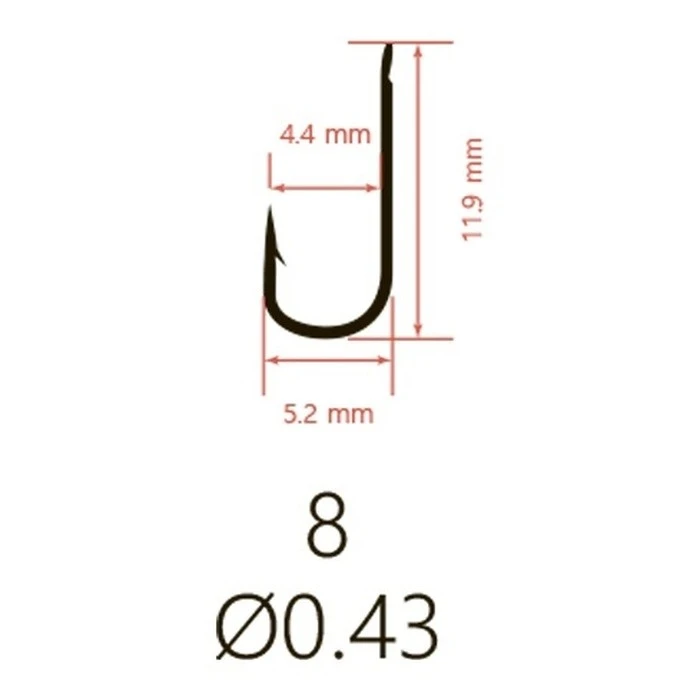 Крючок Одинарный Saikyo KH-10101 Chika №8 10 шт R   KH-10101R8-10 — крупный план
	                                    2