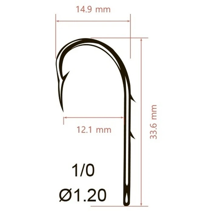 Крючок Одинарный Saikyo KH-11014 Bait Holder №1/0 10 шт BN   KH-11014BN1/0-10 — крупный план
	                                    2
