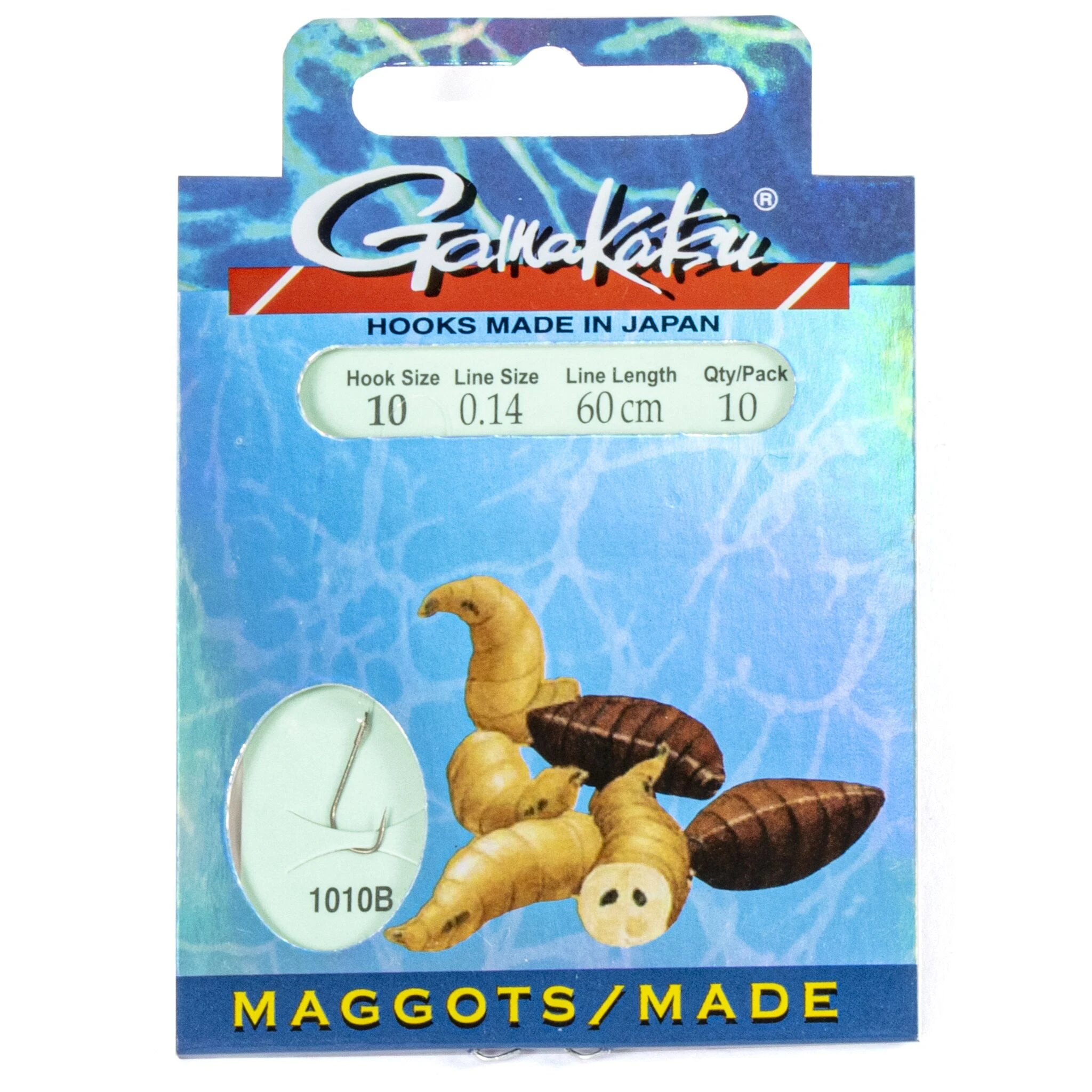 Поводок Gamakatsu Booklet Maggots 1010B 60 см  0,14 мм  10 шт №10  140143-010-014 — характеристики,
	                                    особенности конструкции