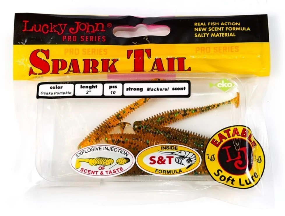 Силиконовая приманка Lucky John Spark Tail 2.0in 50 мм 5 шт PA19 Pro Series  140166-PA19 — крупный план
	                                    2