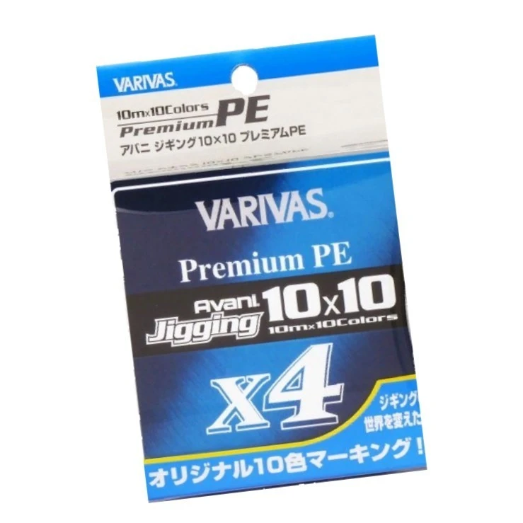 Плетеный шнур Varivas Avani Jigging Premium PE X4 200 м  PE # 0,6 Multicolor 10x10 0,128 мм — крупный план
	                                    1