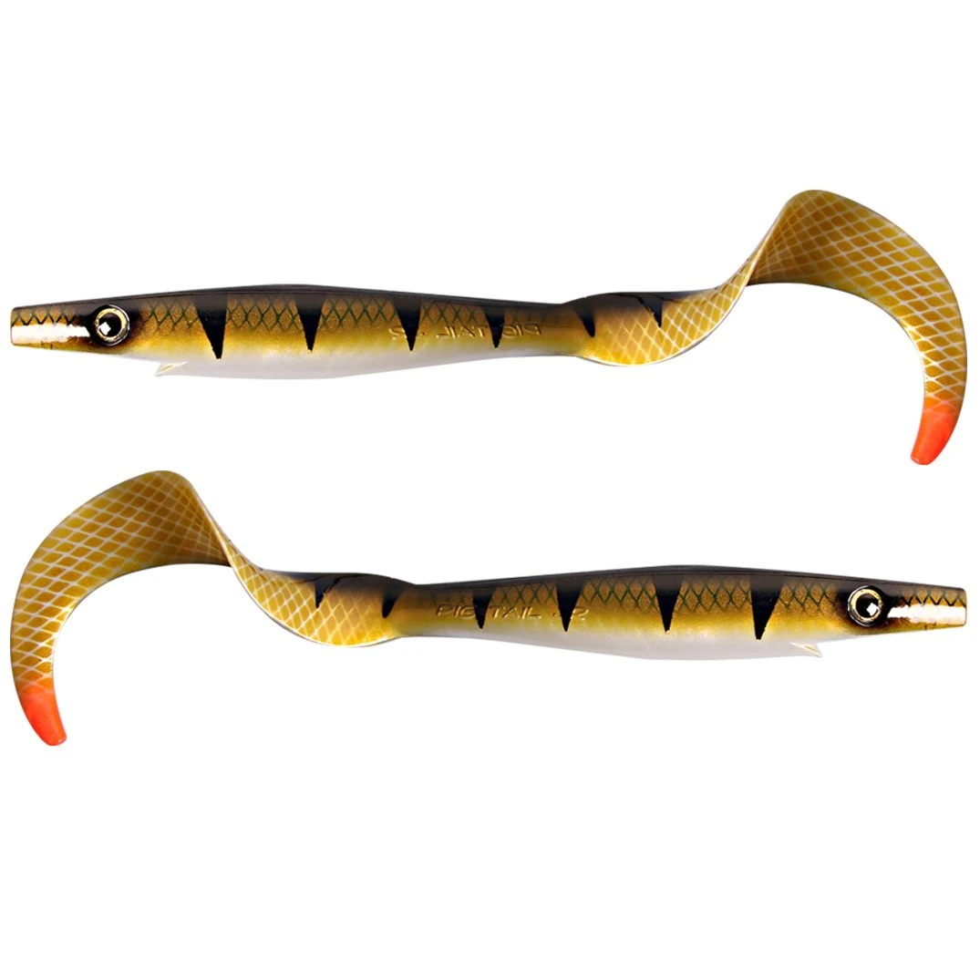 Силиконовая приманка Strike Pro Pig Tail Junior 230 мм 2 шт Natual Perch OB   SP-172R#140 — характеристики,  особенности конструкции