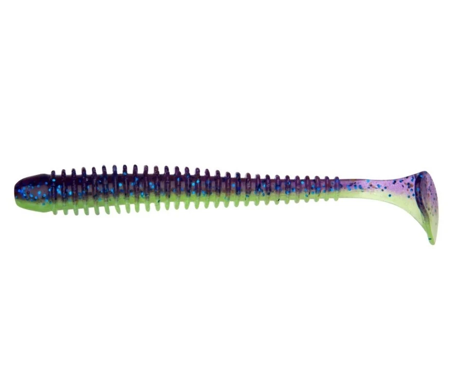 Силиконовая приманка Keitech Swing Impact 2.5 63 мм 10 шт PAL #06 Violet Lime Belly — характеристики,  особенности конструкции