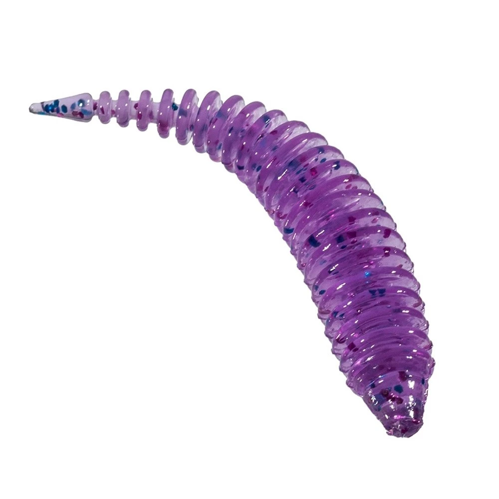 Силиконовая приманка ZUB Maggot Slim 50 мм 10 шт 610 фиолетовый с блестками   LVQ014 — крупный план
	                                    1