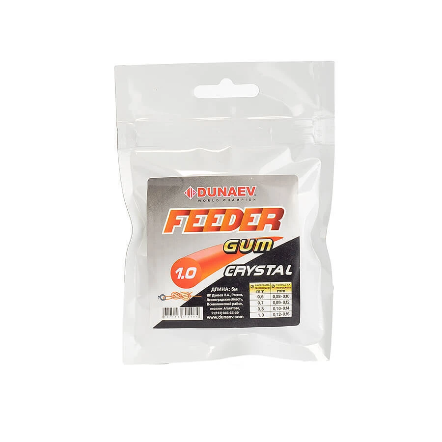 Фидергам Dunaev Feeder Gum Clear 1 шт  1.0 мм  DVZ017 — крупный план
	                                    2
