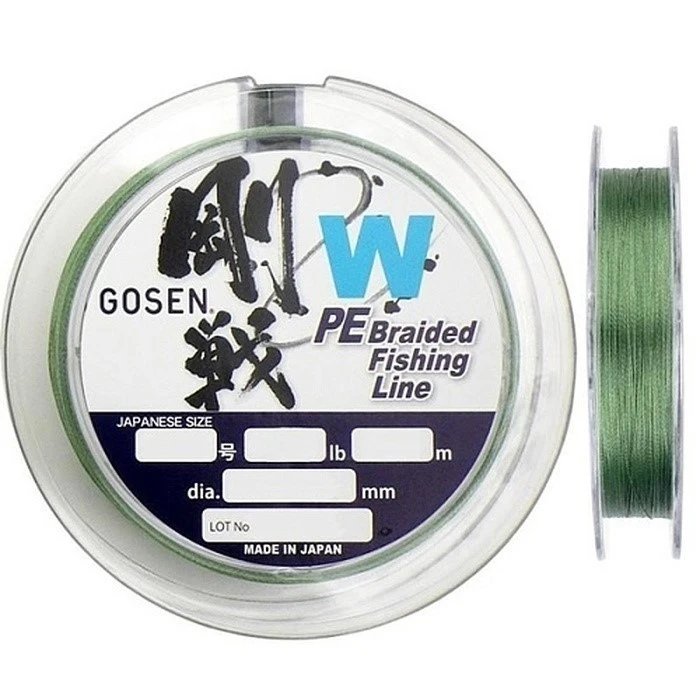 Плетеный шнур Gosen W4 Braid 150 м  PE # 2,5 Moss Green 0,27 мм   WN150G25 — крупный план
	                                    1