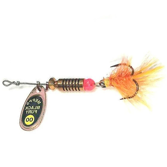 Вращающаяся Блесна Mepps Comet Black Fury Mouche №00 1,5 гр CU   cbf-00-c — характеристики,  особенности конструкции