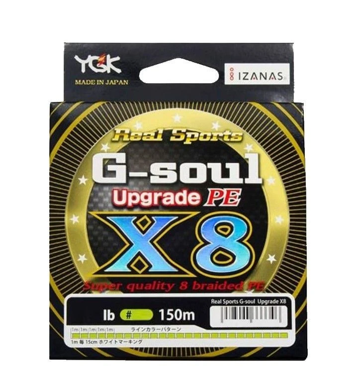 Плетеный шнур YGK G-Soul Upgrade X8 150 м  PE # 1 Green 0,165 мм — крупный план
	                                    2