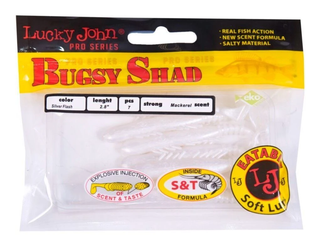Силиконовая приманка Lucky John Bugsy Shad 2.8in 72 мм 7 шт 026 Pro Series  140107-026 — крупный план
	                                    3