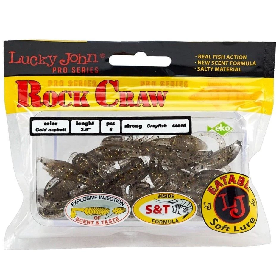 Силиконовая приманка Lucky John Rock Craw 2.8in 71 мм 6 шт S02 Pro Series  140117-S02 — крупный план
	                                    1