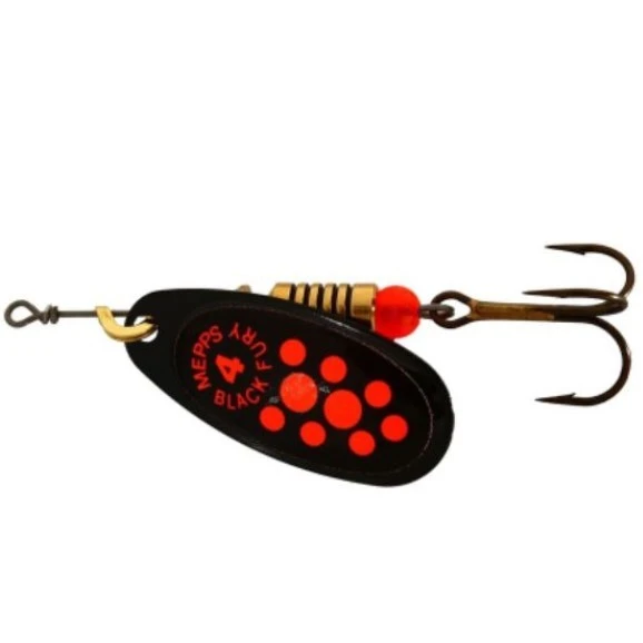 Вращающаяся Блесна Mepps Comet Black Fury №4 8 гр NR Fluo Orange   cbf-4-n-fo — характеристики,
	                                    особенности конструкции