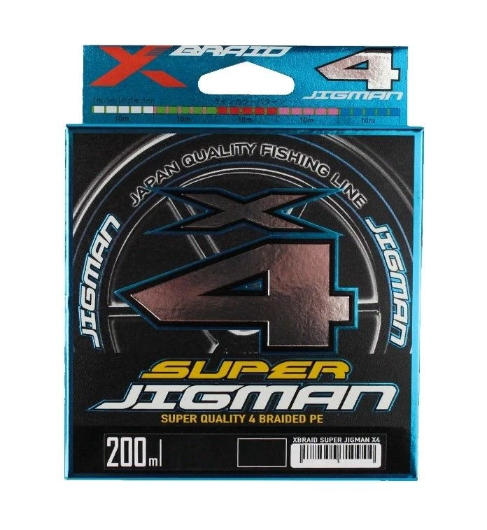 Плетеный шнур YGK X-Braid Super Jigman X4 200 м  PE # 1,2 5Color 0,185 мм — крупный план
	                                    2