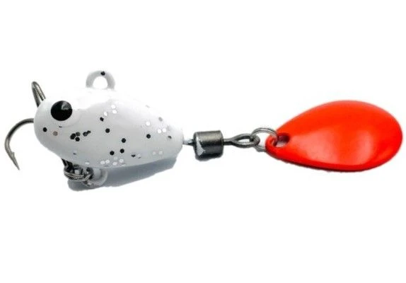 Тейл-спиннер UF Studio Hurricane 10 10 гр 50 мм White glitter+Red fluoro blade   H10Wgrfb — характеристики,  особенности конструкции