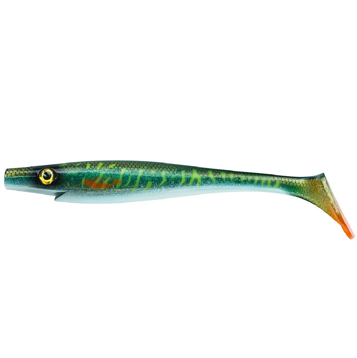 Силиконовая приманка Strike Pro Pig Shad Tournament 180 мм 2 шт Green Motoroil Pike UV   SP-172M#MN3 — характеристики,
	                                    особенности конструкции