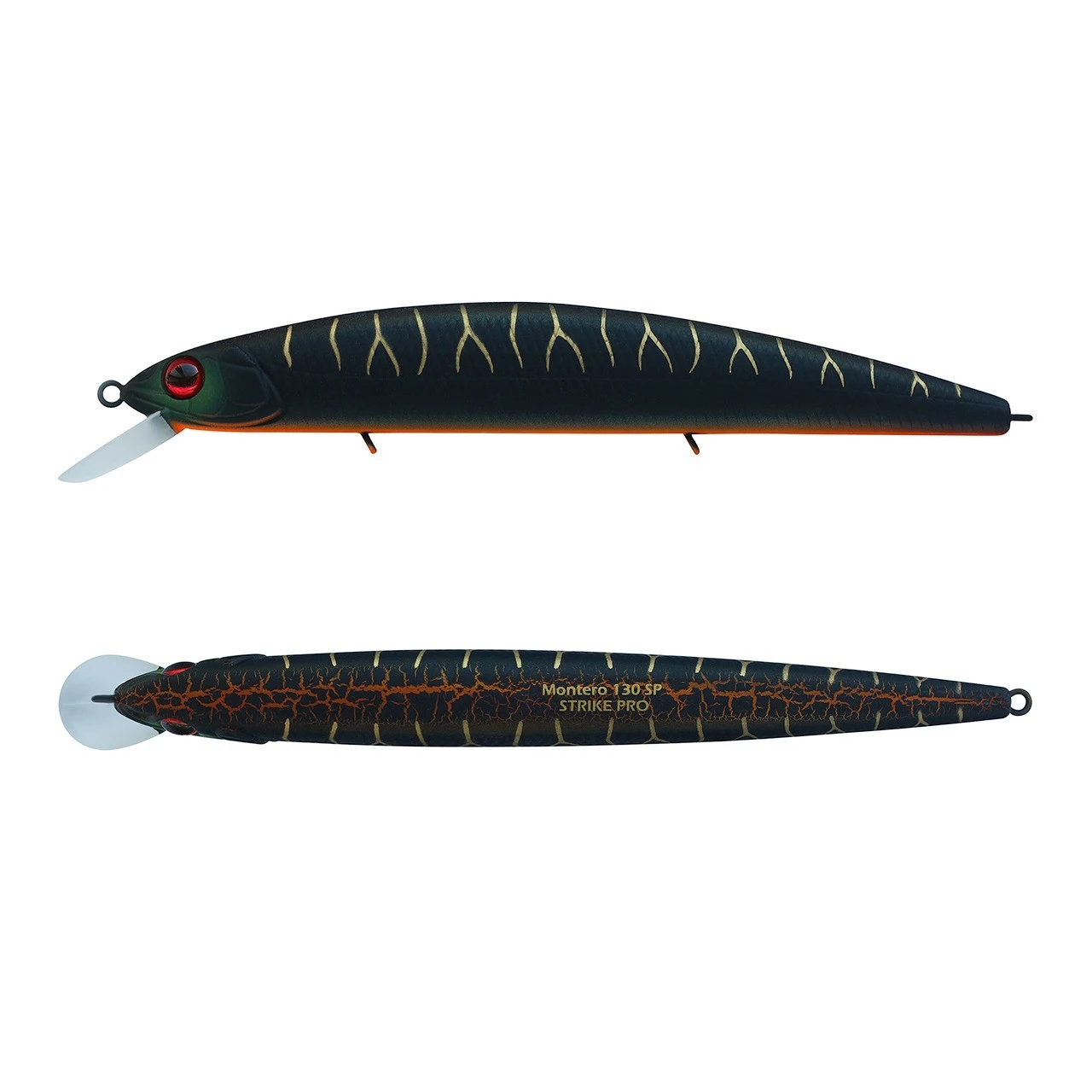 Воблер Strike Pro Montero 110SP A208FS Black Mat Tiger 13,3 гр   EG-190C-SP#A208FS — характеристики,  особенности конструкции