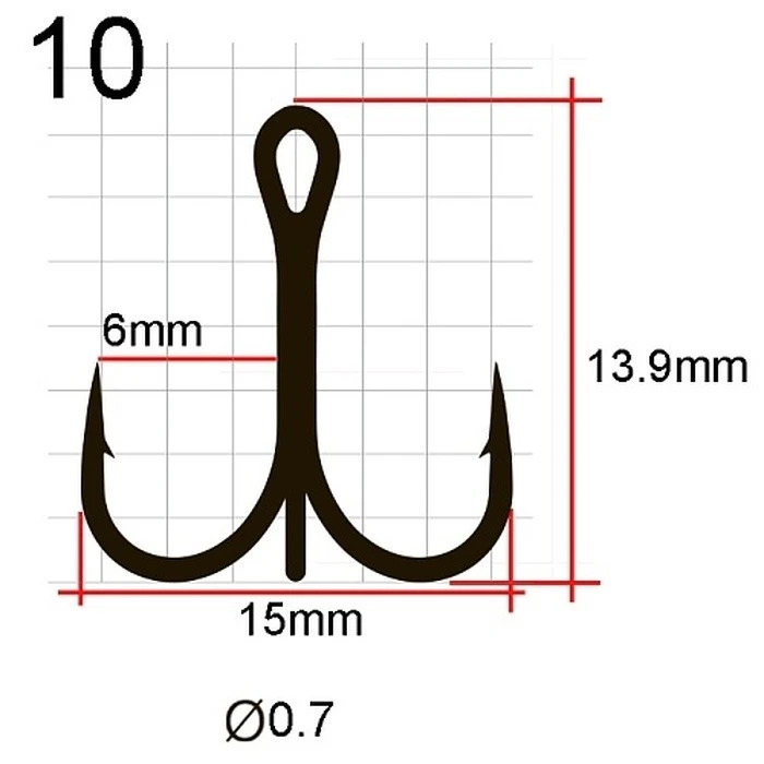 Крючок Тройной Saikyo 7001 №10 25 шт G   SORCT7001-10G25 — крупный план
	                                    2