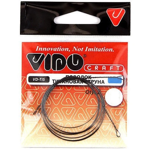 Поводок Vido Craft VD-TIS 30 см 14 кг  0,4 мм  2 шт Титановая струна  VD-TIS-040-14-30 — характеристики,  особенности конструкции