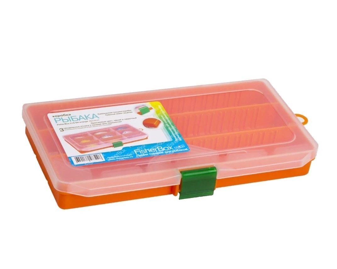 Коробка Fisherbox 216sh  Slim 22х12х2,5 см Orange   22.12.02 or — характеристики,
	                                    особенности конструкции