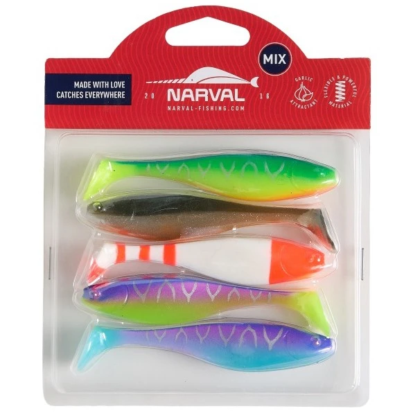 Силиконовая приманка Narval Commander Shad 10 100 мм 5 шт M03   NVCM10M03 — характеристики,  особенности конструкции