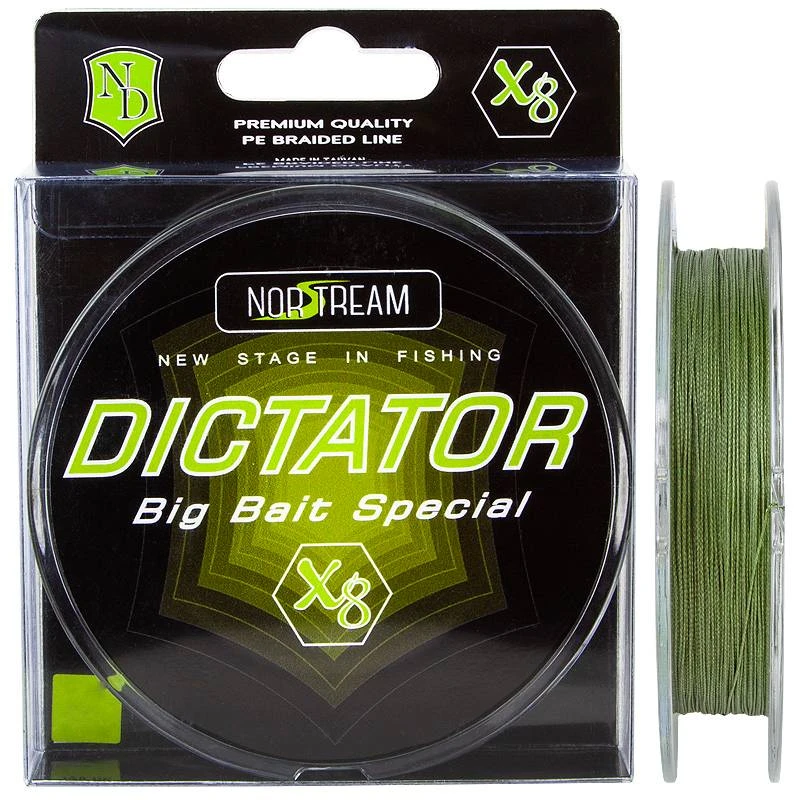 Плетеный шнур Norstream Dictator AR 8X 130 м  PE # 5 green 0,37 мм   DAR5.0-130 — характеристики,  особенности конструкции