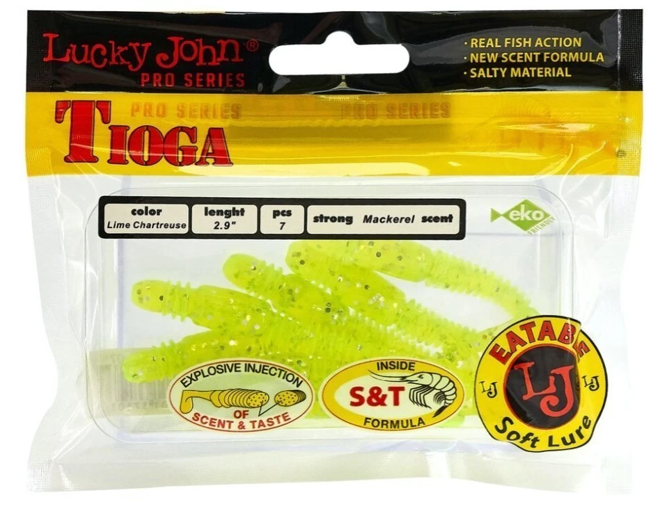 Силиконовая приманка Lucky John Tioga 2.9in 75 мм 7 шт 071 Pro Series  140103-071 — крупный план
	                                    2