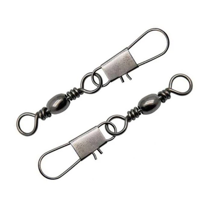 Вертлюг с застежкой Lucky John Barrel And Interlock №016 10 шт Black Pro Series  LJP5103-016 — крупный план
	                                    1