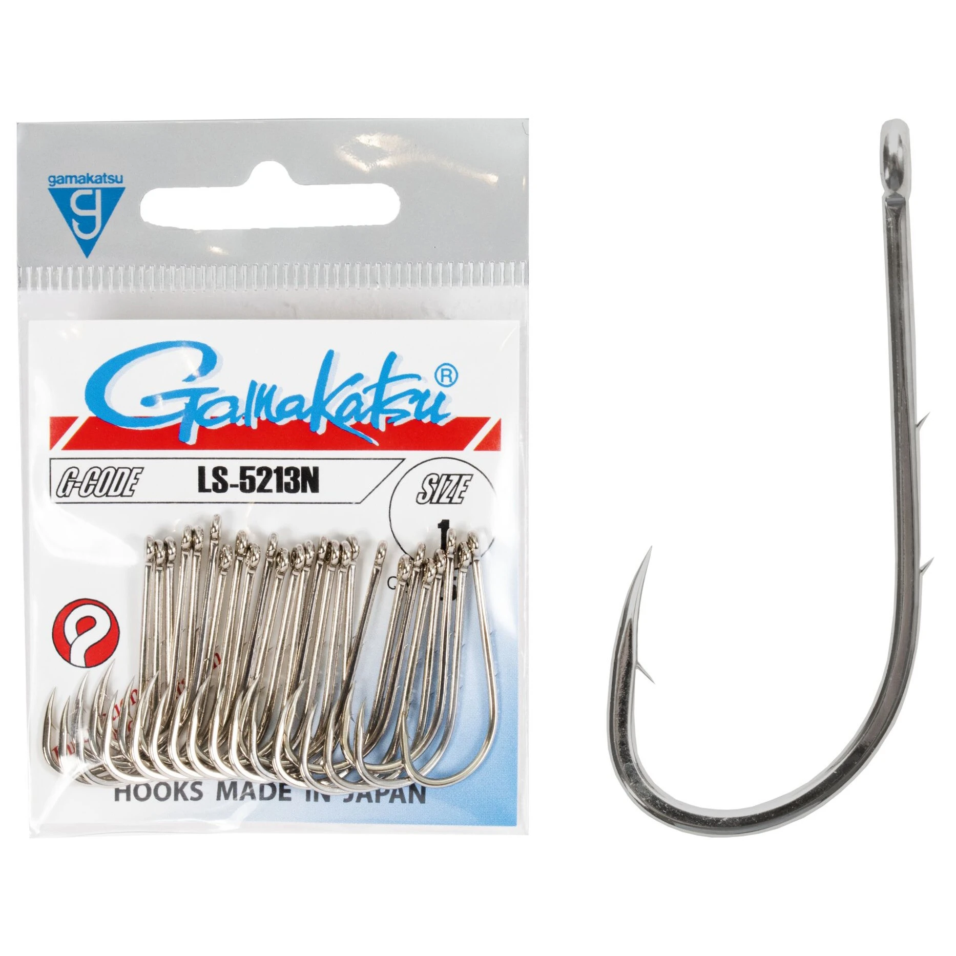 Крючок Одинарный Gamakatsu LS-5213N Hooks Nickel №1 25 шт    146619-001 — крупный план
	                                    1