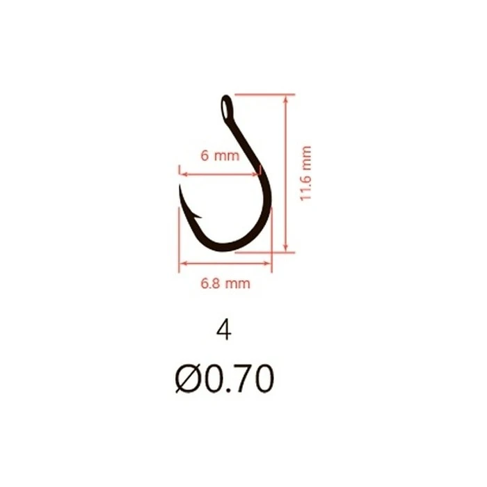 Крючок Одинарный Saikyo KH-10085 Special Feeder №4 10 шт BN   KH-10085BN4-10 — крупный план
	                                    2
