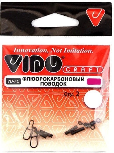 Поводок Vido Craft Флюрокарбоновый 25 см 16,5 кг  0,6 мм  2 шт   VD-FC-060-16,5-25 — характеристики,
	                                    особенности конструкции