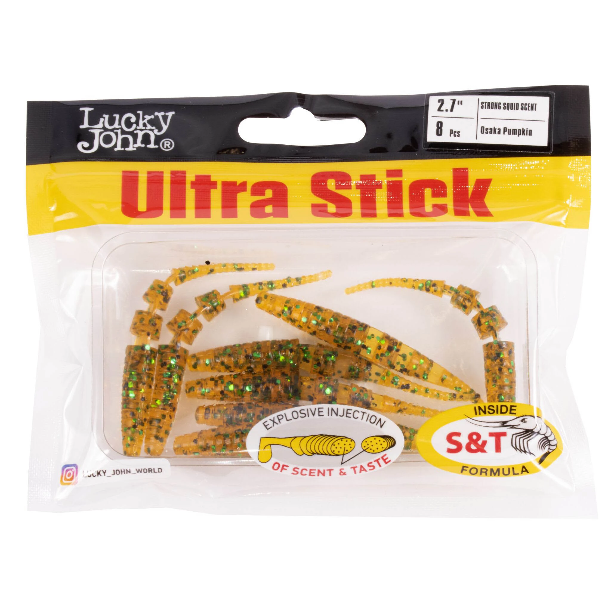 Силиконовая приманка Lucky John Ultra Stick 2,7in 68 мм 8 шт PA19 Pro Series  140206-PA19 — крупный план
	                                    2
