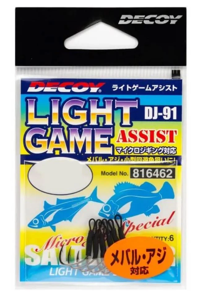 Крючок Ассист Decoy DJ-91 Light Game Assist №M 6 шт    DJ-91 #M — крупный план
	                                    1