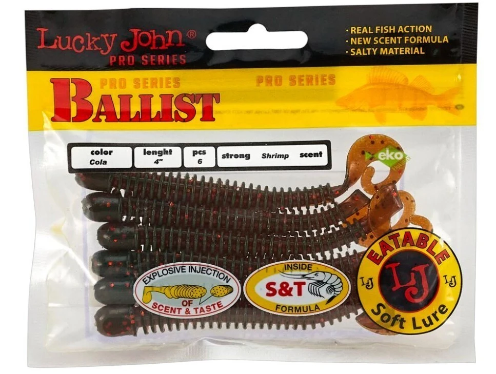 Силиконовая приманка Lucky John Ballist 4.0in 102 мм 6 шт PA16 Pro Series  140129-PA16 — крупный план
	                                    2