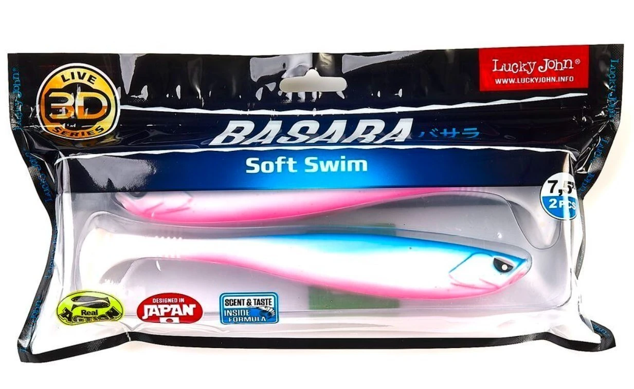 Силиконовая приманка Lucky John Basara Soft Swim 7.5in 195 мм 2 шт PG05 3D Series  140417-PG05 — крупный план
	                                    2