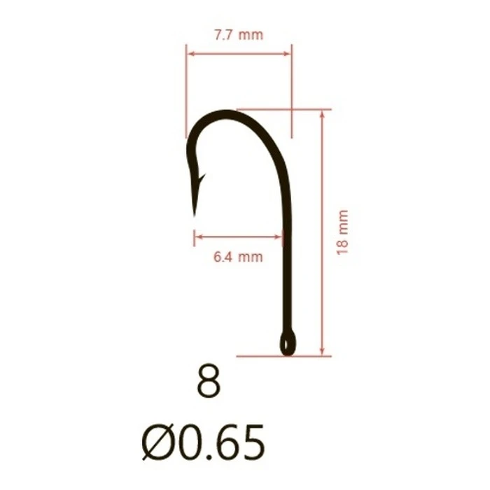 Крючок Одинарный Saikyo KH-11011 O'Shaughnessy №8 10 шт BN   KH-11011R8-10 — крупный план
	                                    2