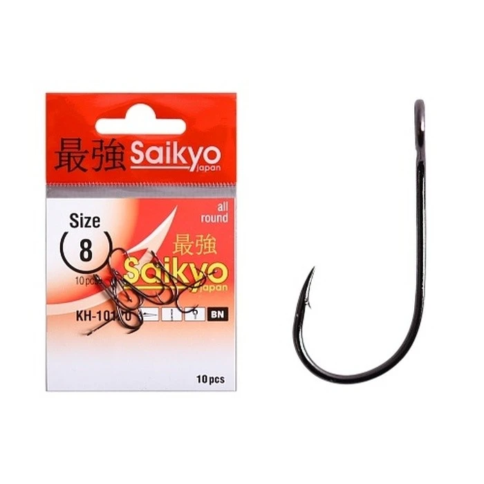 Крючок Одинарный Saikyo KH-10120 №08 10 шт BN   KH-10120BN08-10 — характеристики,  особенности конструкции