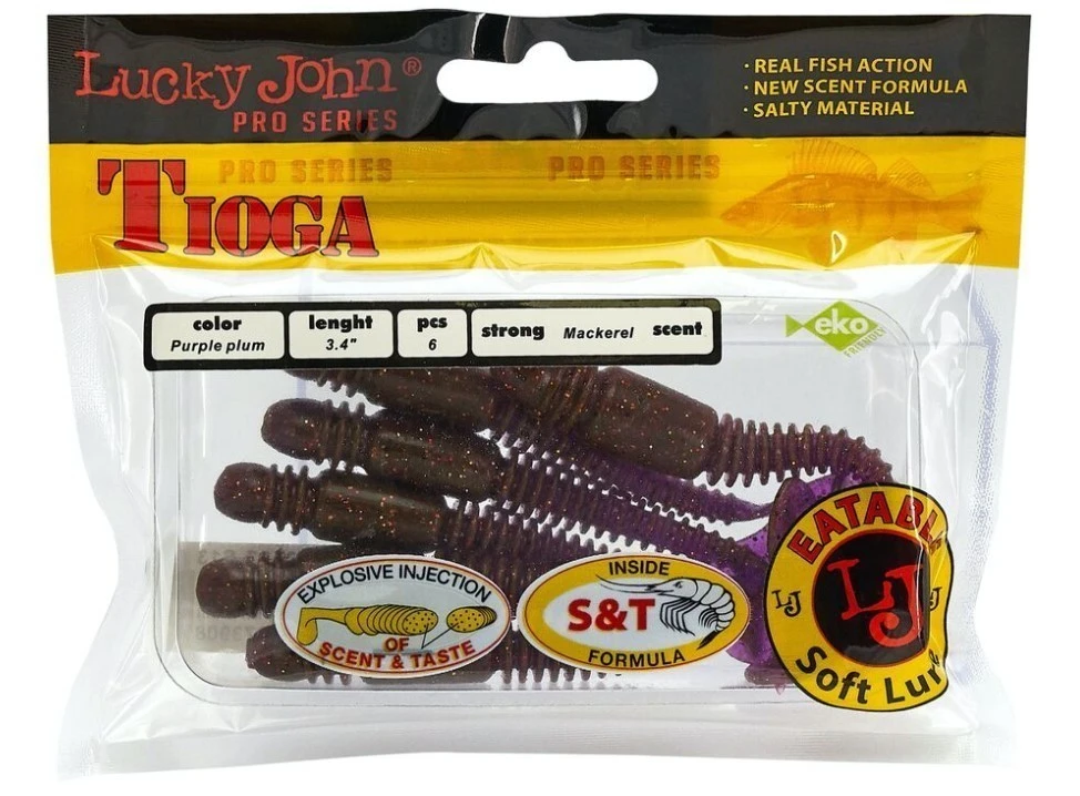 Силиконовая приманка Lucky John Tioga 3.4in 86 мм 6 шт S13 Pro Series  140127-S13 — крупный план
	                                    2
