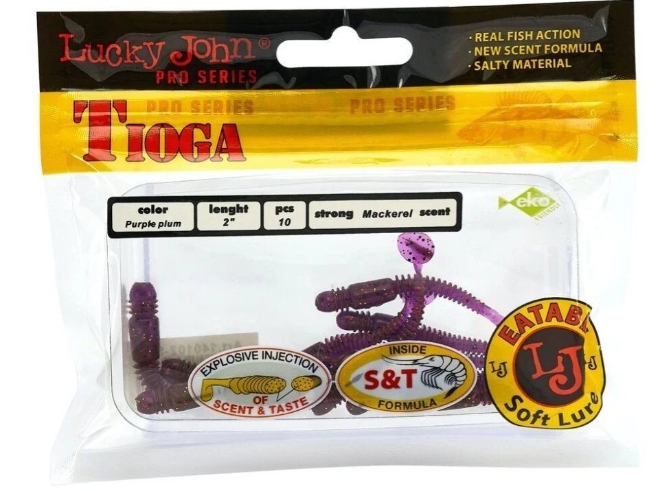 Силиконовая приманка Lucky John Tioga 2.0in 50 мм 10 шт S13 Pro Series  140102-S13 — крупный план
	                                    2