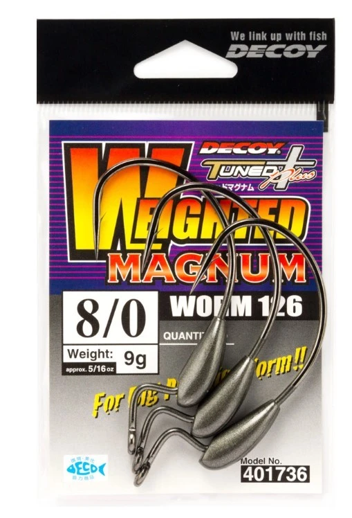 Крючок Офсетный Decoy Weighted Magnum Worm 126 №10/0 2 шт — крупный план
	                                    1