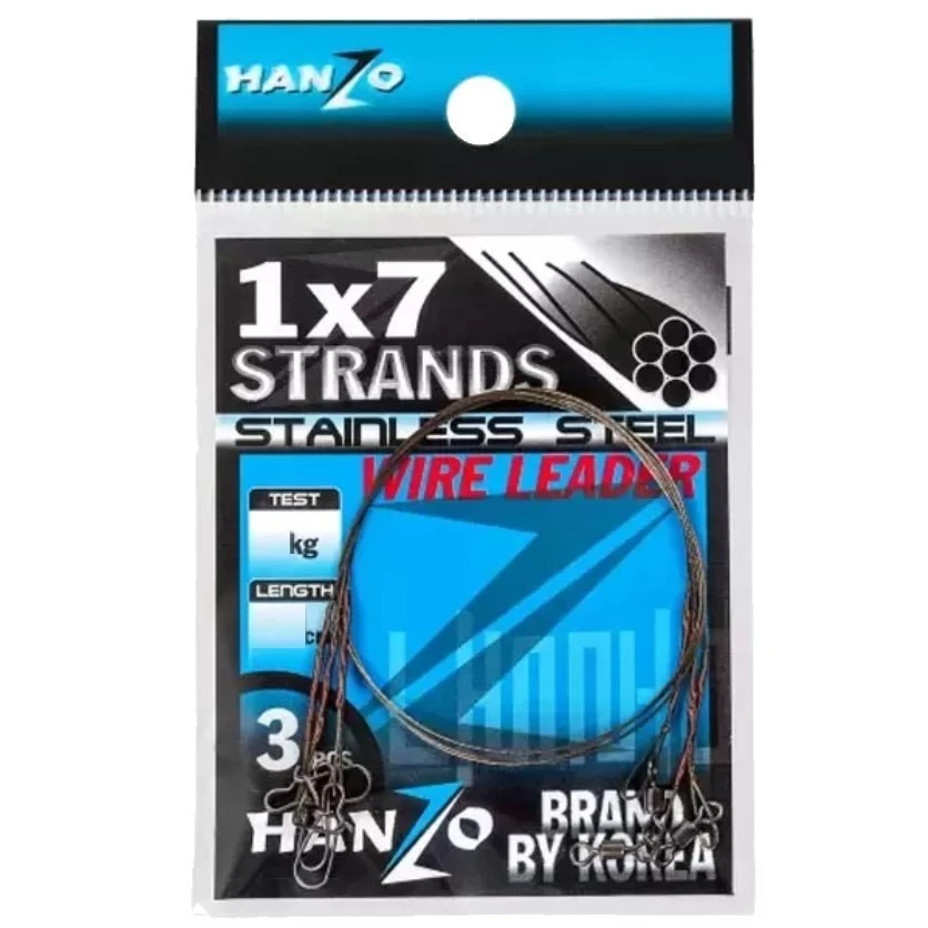 Поводок Hanzo 1x7 25 см 12 кг  0,41 мм  3 шт   LH17-25-12-3 — характеристики,  особенности конструкции