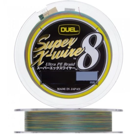 Плетеный шнур Duel PE Super X-Wire 8 200 м  PE # 1,5 5Color-Yellow Marking 0,21 мм   H3610N-5CR — характеристики,  особенности конструкции